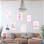 HDGSAFD 6 Morceaux d'affiche Esthétique Rose, Affiche De Mode Mignonne pour Filles, Bricolage d'art Mural Dessin Ornements Suspe