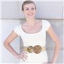 NyxSeat Grande et Petite Ceinture Ronde Crème, Aiguille en Diamant, Ceinture Élastique Tendance et Décontractée pour Femme, Conv