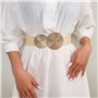 NyxSeat Grande et Petite Ceinture Ronde Crème, Aiguille en Diamant, Ceinture Élastique Tendance et Décontractée pour Femme, Conv