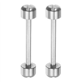 sourcing map 2pcs Montre Vis Tube Tige 20mm Intérieur Dia Acier Inoxydable Acier Montre Bracelet Épingles