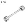 sourcing map 2pcs Montre Vis Tube Tige 20mm Intérieur Dia Acier Inoxydable Acier Montre Bracelet Épingles, Argent Ton