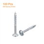 sourcing map #8x1-1/2" Poche Trou Vis, 100pcs Phillips Entraînement Auto Taraudage Bois Vis avec Zinc Plaqué pour Travail Bois