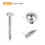 sourcing map #8x1-1/2" Poche Trou Vis, 100pcs Phillips Entraînement Auto Taraudage Bois Vis avec Zinc Plaqué pour Travail Bois