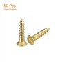sourcing map Laiton Bois Vis, 50pcs M2.5 x 12mm Fente Emplacement Plat Tête Auto Taraudage Vis Tête Fraisée pour Travail Bois Me