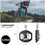Pédale VTT Vélo Compatible avec Shimano Cale, Pédale Hybride avec Cales pour Vélo de Montagne, BMX, Légères Fibre de Nylon et Al