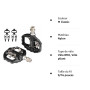 Pédale VTT Vélo Compatible avec Shimano Cale, Pédale Hybride avec Cales pour Vélo de Montagne, BMX, Légères Fibre de Nylon et Al