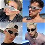 Bacxzomx 3pcs Lunette de Soleil Vintage pour Homme Femme, Y2K Wrap Around Lunettes Golf Cyclisme Conduite Pêche Escalade Ancien 