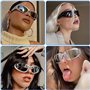 Bacxzomx 3pcs Lunette de Soleil Vintage pour Homme Femme, Y2K Wrap Around Lunettes Golf Cyclisme Conduite Pêche Escalade Ancien 