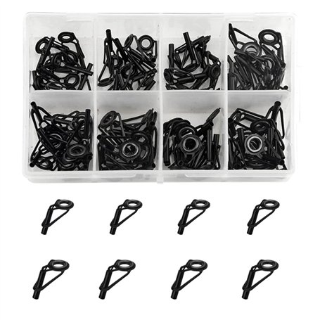 WMYCONGCONG Lot de 80 Guides de Canne à pêche Pièces pour Canne à pêche Tip Repair DIY Set Kit de réparation de Canne à pêche en