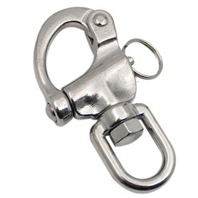 POFET 87mm Mousqueton Pivotant à Emerillon Manille Manille Pivotante en Acier Inoxydable Mousqueton Largage Rapide Mousqueton à