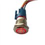 Mintice 19mm Interrupteur à Bascule Rouge LED 12V 3A Bouton Poussoir Voiture Métal Interrupteur Urgence Danger Attention Acier I