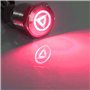 Mintice 19mm Interrupteur à Bascule Rouge LED 12V 3A Bouton Poussoir Voiture Métal Interrupteur Urgence Danger Attention Acier I