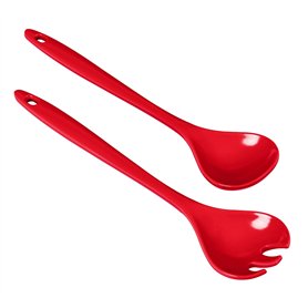 KUHN RIKON Service à salade rouge/rouge foncé