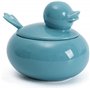 JWCBDY Sucrier en porcelaine avec couvercle et cuillère - Bocal de rangement en céramique pour la maison et la cuisine - Style c