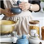 JWCBDY Sucrier en porcelaine avec couvercle et cuillère - Bocal de rangement en céramique pour la maison et la cuisine - Style c
