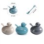 JWCBDY Sucrier en porcelaine avec couvercle et cuillère - Bocal de rangement en céramique pour la maison et la cuisine - Style c