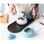 JWCBDY Sucrier en porcelaine avec couvercle et cuillère - Bocal de rangement en céramique pour la maison et la cuisine - Style c