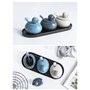 JWCBDY Sucrier en porcelaine avec couvercle et cuillère - Bocal de rangement en céramique pour la maison et la cuisine - Style c