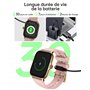 Montre Connectée Femme avec Appel Bluetooth, 1.85" Smartwatch Moniteur de Sommeil Cardiofréquencemètre, Charge Rapide, Longue du