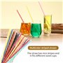 80 Pailles Réutilisables, Pailles Réutilisables avec brosse de nettoyage, pailles rayées colorées de 23 cm, adaptées aux Boisson