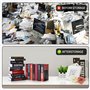 Lot de 6 Serre Livres en Métal,Livré avec 24 Tapis en Silicone antidérapants Robustes, idéal pour l'école, Le Bureau, la Maison 
