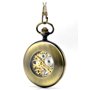 Feilok Montre de poche mécanique à remontage manuel en bronze antique, chiffres romains, chaîne de pendentif, phénix firebird, h