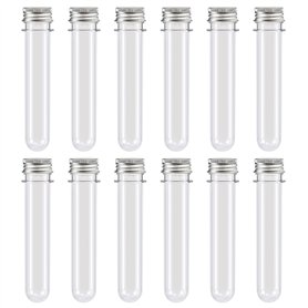 GWHOLE Lot de 12 Tubes à Essai 40ML en Plastique Transparent avec Bouchon à Visser