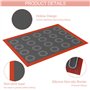 Dogrundi 2 Pièces Tapis de Cuisson Barbecue pour Pain, Tapis Silicone Patisserie, Plaque Silicone Patisserie Macaron, Toile de C