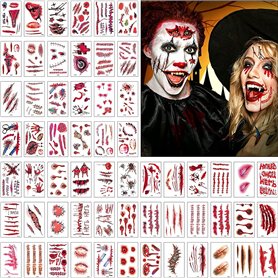 HJRUIUA 200+ Pcs Halloween Imperméable Tatouages Temporaires
