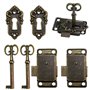 FIGFYOU 2 Pcs Serrure Meuble Ancienne, Serrures Armoire en Alliage de Zinc, Serrure Placard Bronze Vintage, Petites Serrures Tir