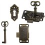 FIGFYOU 2 Pcs Serrure Meuble Ancienne, Serrures Armoire en Alliage de Zinc, Serrure Placard Bronze Vintage, Petites Serrures Tir