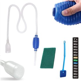 ZEACCT Nettoyeur Aquarium Gravier et Eau - Kit Pompe Aspirateur à Siphon Manuel de Nettoyage pour Vider et Remplacer l'eau en Qu
