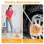 Yeqqzq Balai de nettoyage réglable de 188 cm, balai mural rotatif à 360° avec 3 têtes réutilisables, manche étendu pour nettoyag