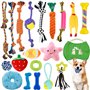 20 Pièces Jouet pour Chien à Mâcher - Corde et Balle Interactives en Coton Sûr et Non Toxique - Nettoyage des Dents pour Chiot