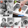VireEyU Set Universel de Bouchons de Drain, 10 Bouchons de Lavabo en Silicone avec Filtre à Cheveux, Flexible pour Baignoire, Év