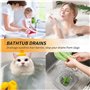 VireEyU Set Universel de Bouchons de Drain, 10 Bouchons de Lavabo en Silicone avec Filtre à Cheveux, Flexible pour Baignoire, Év