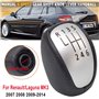 Kakulkomen Pommeau de levier de vitesse manuel 6 vitesses pour Renault/Laguna MK3 2007-2014 en cuir PU 2008 2009 2010 2011 2012 