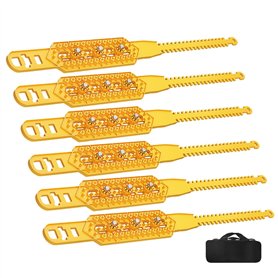 Lot de 6 chaînes à neige pour voiture - Chaînes de traction antidérapantes pour pneus - Chaîne de traction épaisse - Chaînes ant