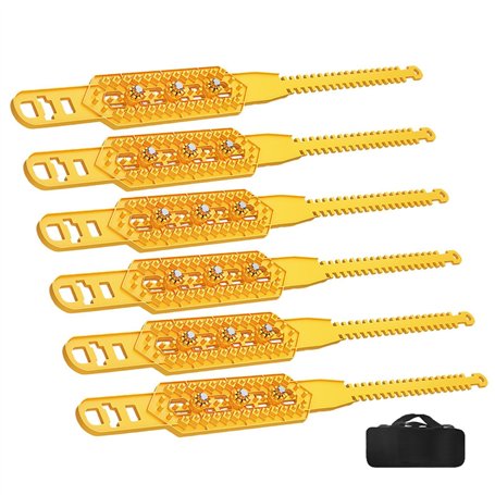 Lot de 6 chaînes à neige pour voiture - Chaînes de traction antidérapantes pour pneus - Chaîne de traction épaisse - Chaînes ant