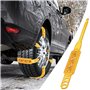 Lot de 6 chaînes à neige pour voiture - Chaînes de traction antidérapantes pour pneus - Chaîne de traction épaisse - Chaînes ant