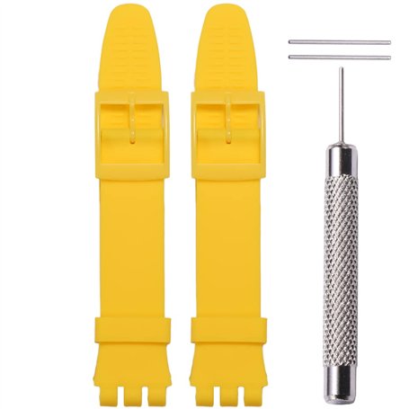 WRISTARMOR Lot de 2 bracelets de rechange en silicone pour Swatch 19 mm étanche avec outil