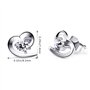 B.Catcher Boucles d'oreilles en argent étincelantes, Zirconium cubique, Coeur, La fête des mères, clous d'oreilles, Cadeau pour 