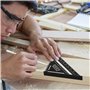 Fousenuk 180 mm Equerre Menuisier Noir, Aluminium Regle, équerres de Charpentier Triangulaire épaissi à 45 90 Degres, Haute Préc