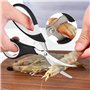Fousenuk 3 pièces Ciseaux Cuisine, Ciseau Cuisine en Acier Inoxydable Professionnel avec Couvercle e Éplucheur, Ciseaux de Cuisi
