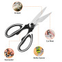 Fousenuk 3 pièces Ciseaux Cuisine, Ciseau Cuisine en Acier Inoxydable Professionnel avec Couvercle e Éplucheur, Ciseaux de Cuisi