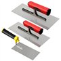 PORFOYO Lot de 3 truelles de maçon en acier inoxydable avec poignée souple