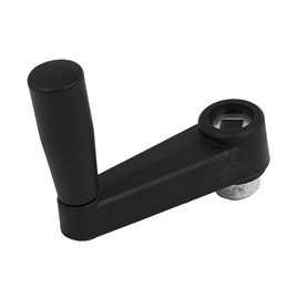 sourcing map 8mm x 8mm Trou carré manivelle plastique noir machine-outil poignée tournante