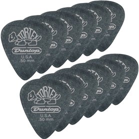Dunlop médiators Pitch Black Standard Tortex 050 (12 pièces)