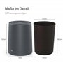 AllBlue Products Poubelle en Plastique Gris de 12 L, Polyvalente, Salle de Bain, Bureau, Design Minimaliste, Couvercle Basculant