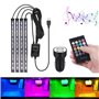 Bawoo Éclairage intérieur de voiture LED d'ambiance 48 bandes Éclairage intérieur Port USB Barre lumineuse avec télécommande